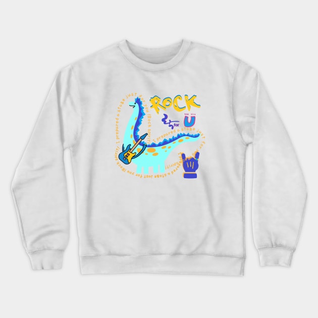 rock spirit, dinosaur Crewneck Sweatshirt by zzzozzo